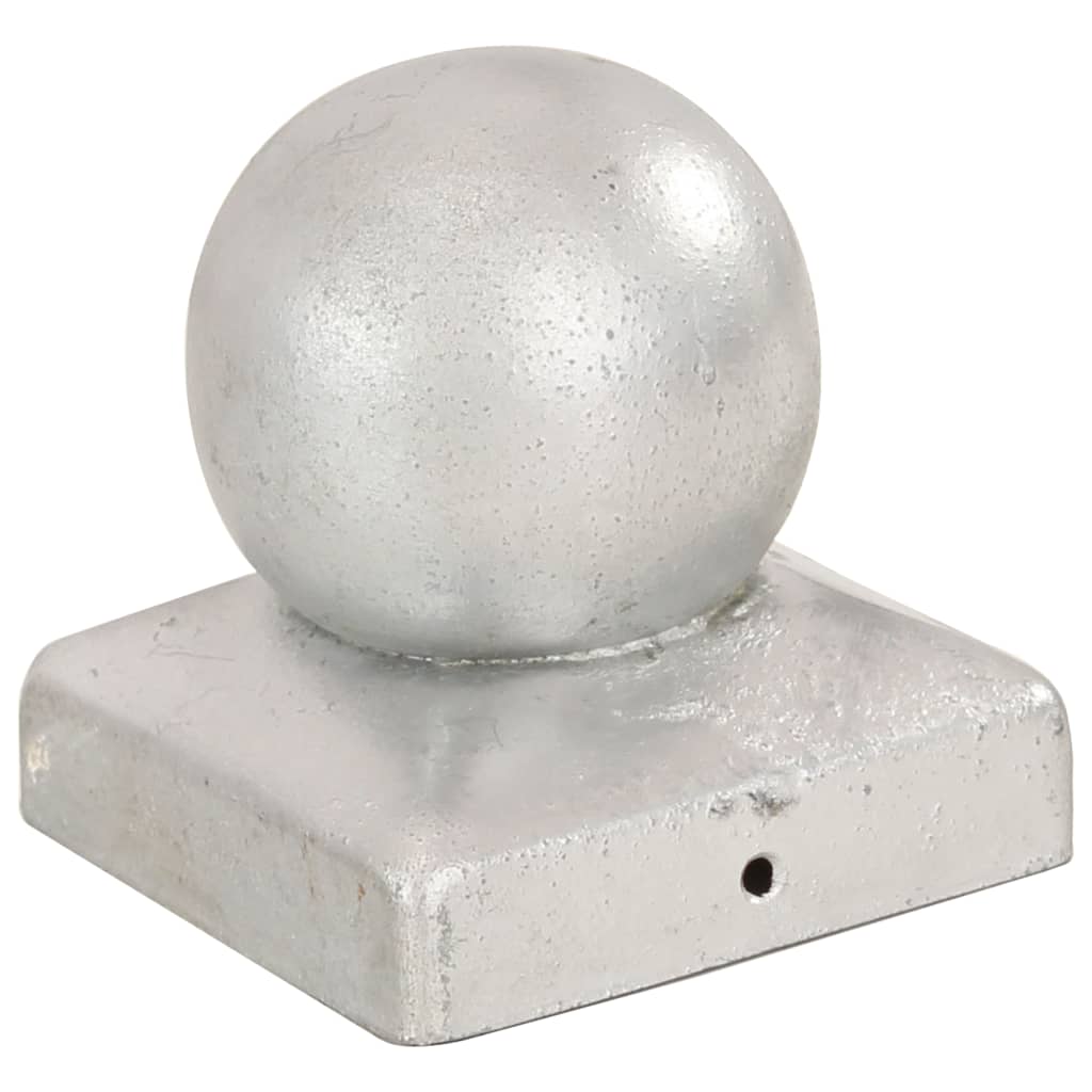 Capace stâlpi tip glob, 6 buc., 71 x 71 mm, metal galvanizat