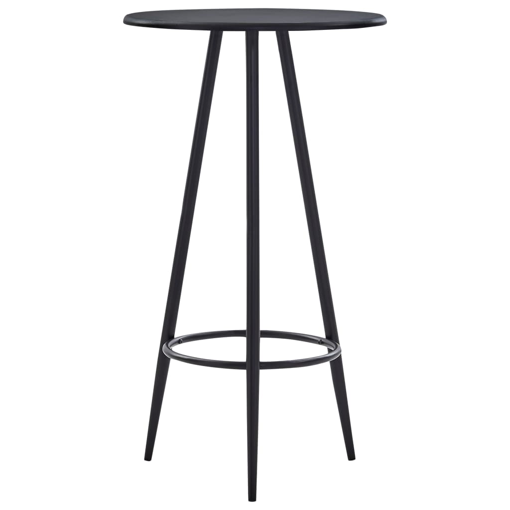 Set mobilier de bar, 3 piese, negru, plastic