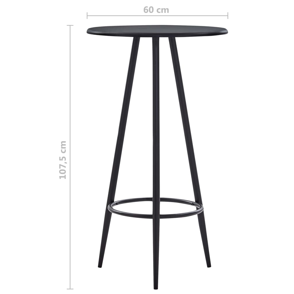 Set de bar, 5 piese, negru, plastic