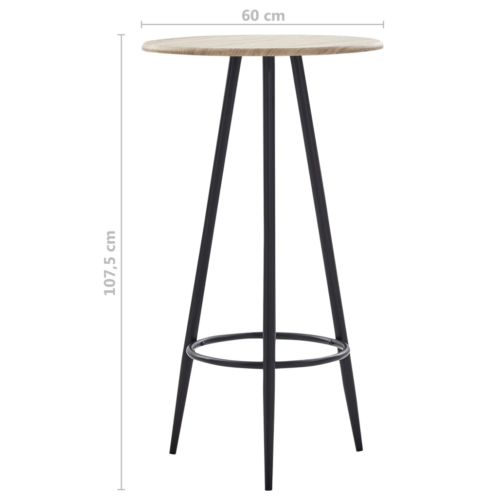 Set mobilier de bar, 3 piese, negru, plastic