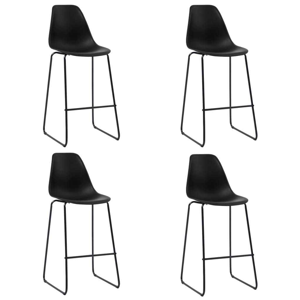 Set mobilier de bar, 5 piese, negru, plastic