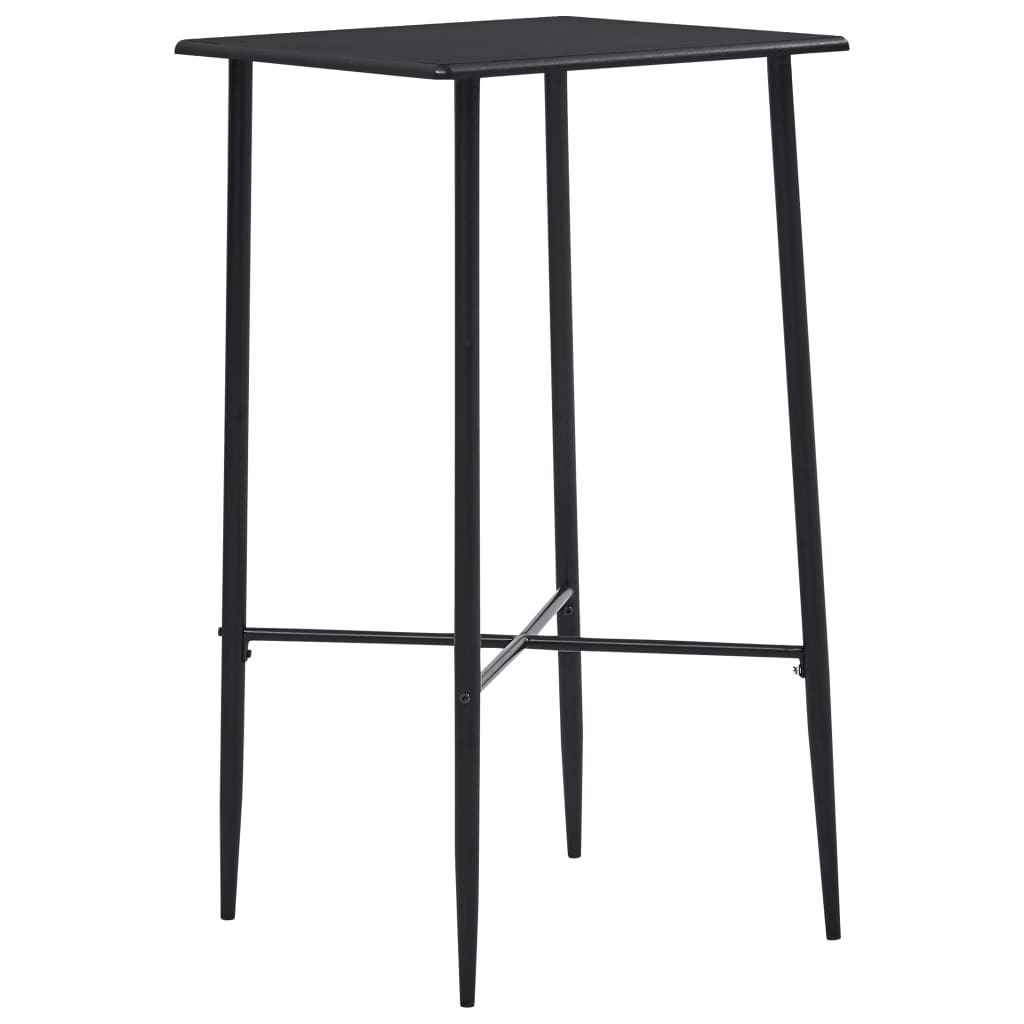 Set mobilier de bar, 3 piese, negru, plastic