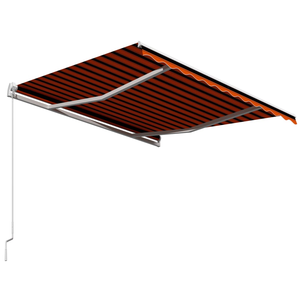 Copertină retractabilă manual, portocaliu și maro, 300x250 cm