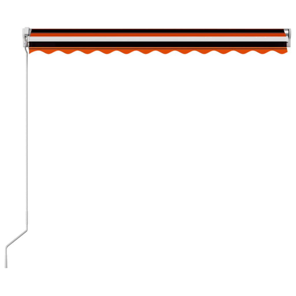 Copertină retractabilă manual, portocaliu și maro, 300x250 cm