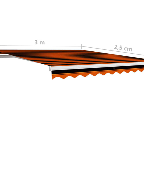 Încărcați imaginea în vizualizatorul Galerie, Copertină retractabilă manual, portocaliu și maro, 300x250 cm
