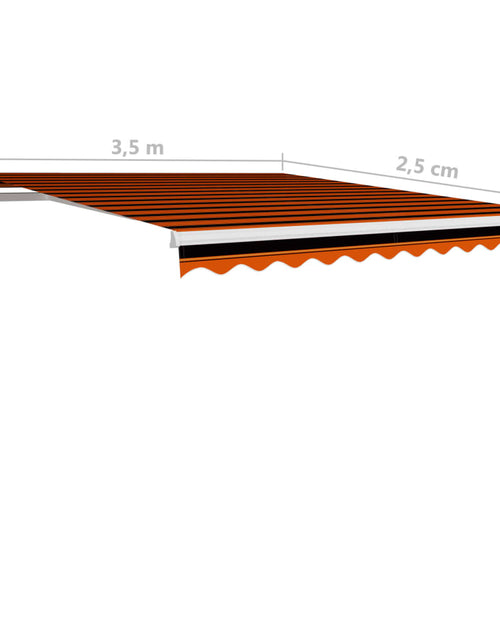 Загрузите изображение в средство просмотра галереи, Copertină retractabilă manual, portocaliu &amp; maro, 350 x 250 cm
