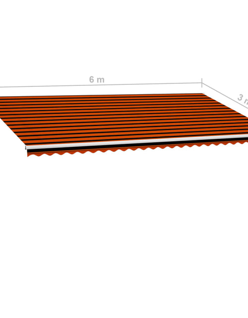 Загрузите изображение в средство просмотра галереи, Copertină retractabilă manual, portocaliu și maro, 600 x 300 cm
