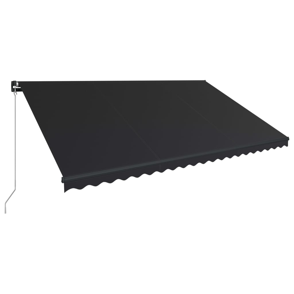 Copertină retractabilă manual cu LED, antracit, 500 x 300 cm