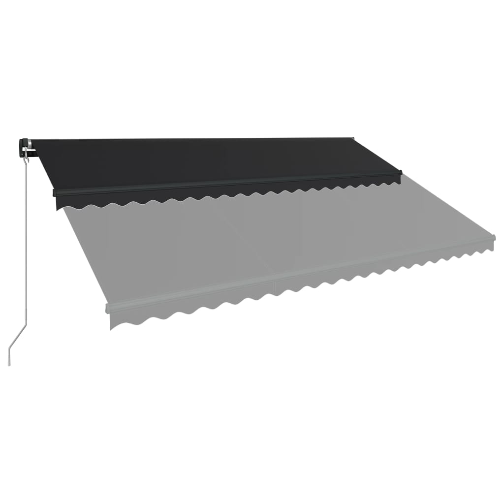 Copertină retractabilă manual cu LED, antracit, 500 x 300 cm