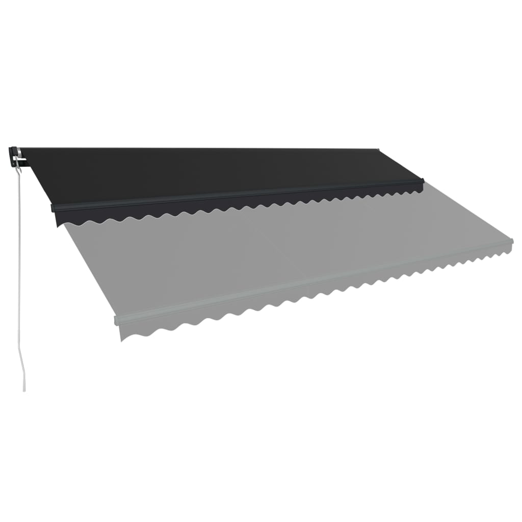 Copertină retractabilă manual cu LED, antracit, 600 x 300 cm