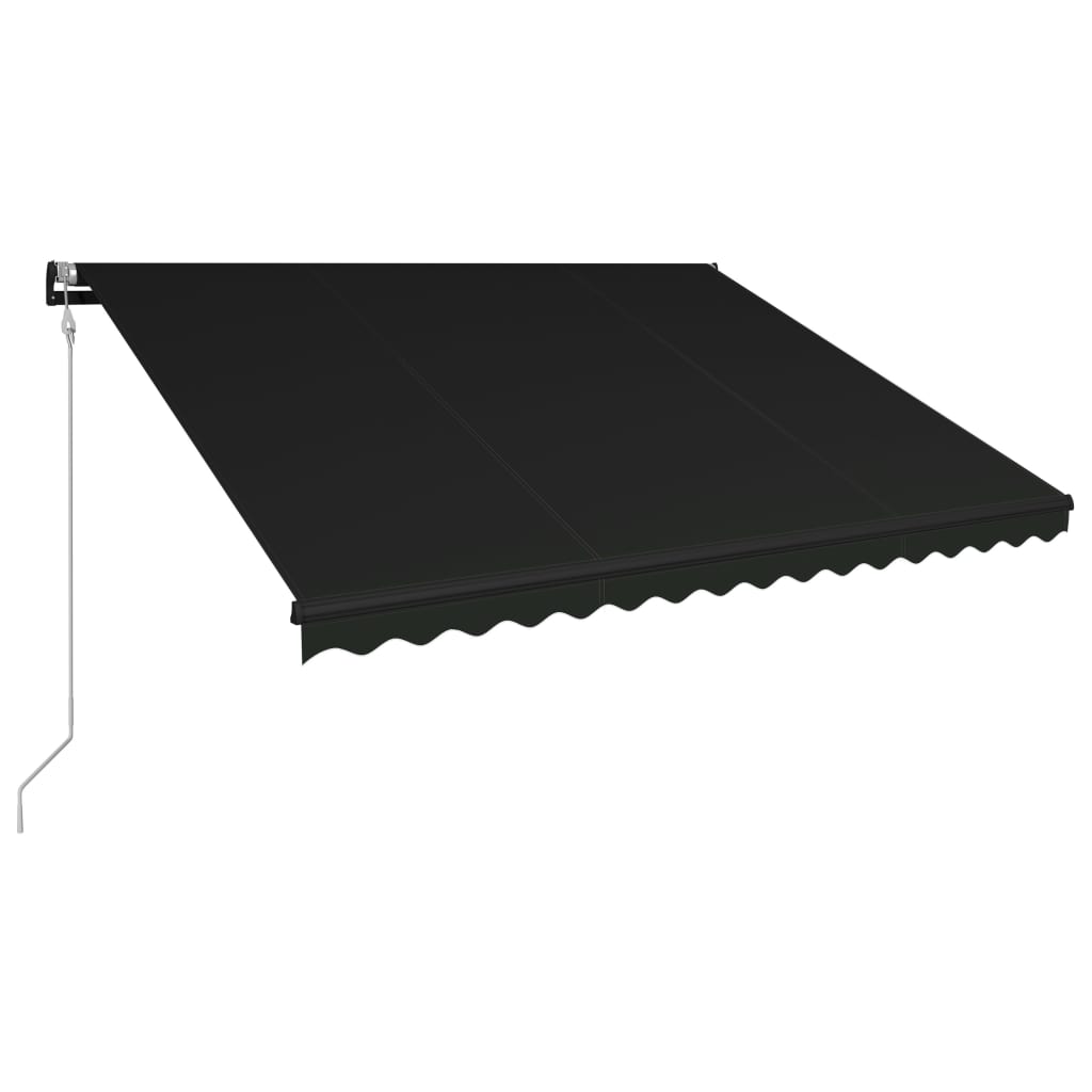 Copertină retractabilă cu senzor vânt & LED antracit 450x300 cm