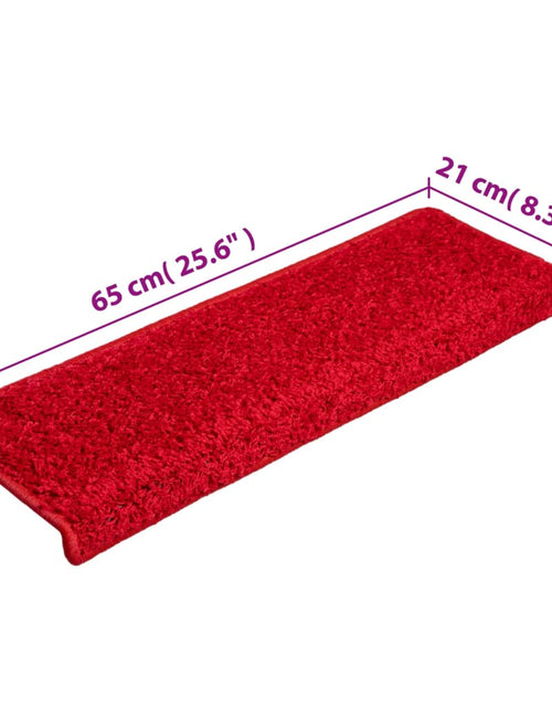 Загрузите изображение в средство просмотра галереи, Covorașe de trepte de scară, 15 buc., roșu, 65x21x4 cm
