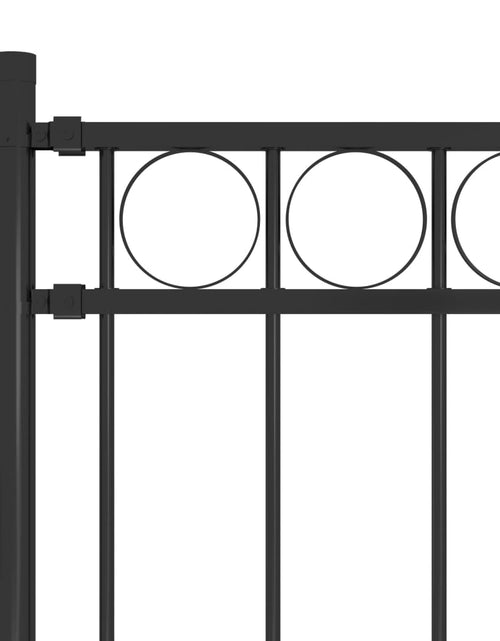 Încărcați imaginea în vizualizatorul Galerie, Gard de grădină, negru, 1,7 x 1,2 m, oțel
