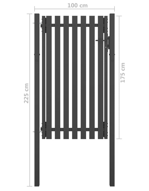 Încărcați imaginea în vizualizatorul Galerie, Poartă de gard grădină, antracit, 1 x 2,25 m, oțel
