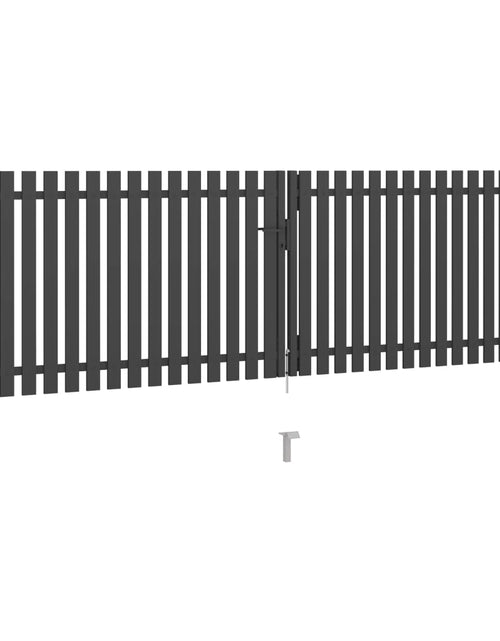 Încărcați imaginea în vizualizatorul Galerie, Poartă de gard grădină, antracit, 4 x 1,5 m, oțel
