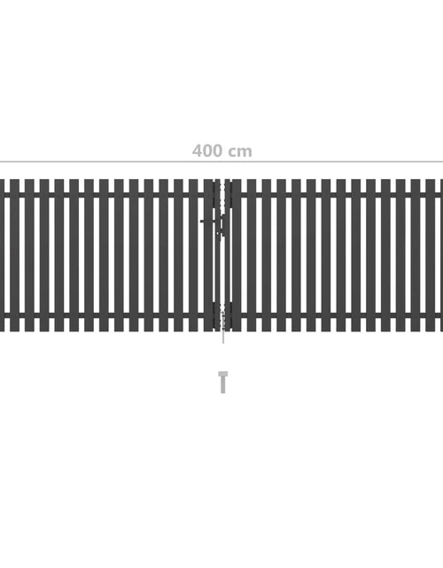 Încărcați imaginea în vizualizatorul Galerie, Poartă de gard grădină, antracit, 4 x 1,5 m, oțel
