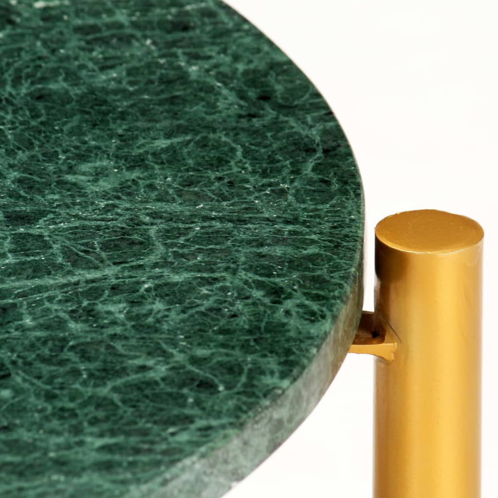 Masă de cafea verde 60x60x35 cm piatră naturală aspect marmură