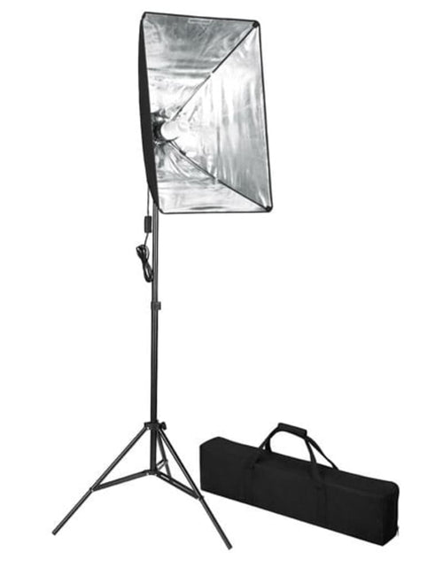 Încărcați imaginea în vizualizatorul Galerie, Kit studio foto cu fundal și lumină cu softbox
