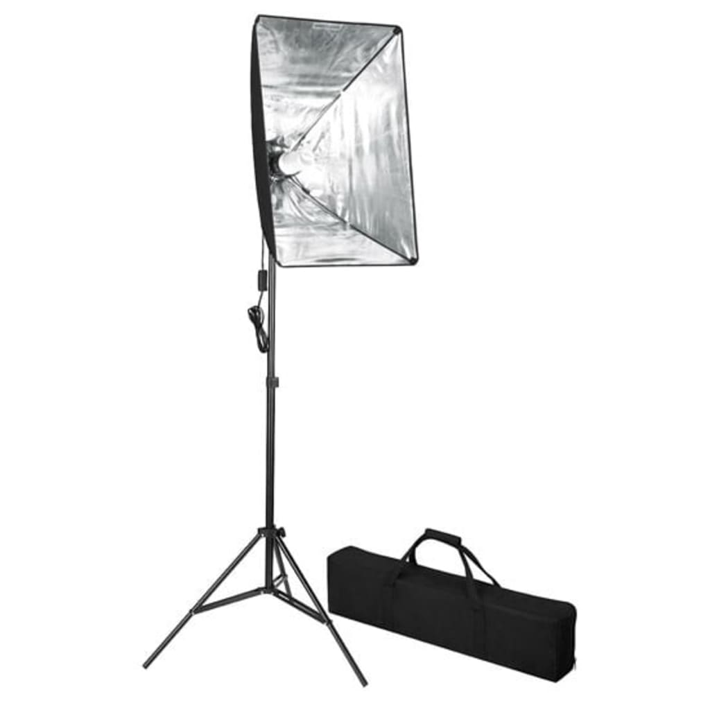 Kit studio foto cu fundal și lumină cu softbox