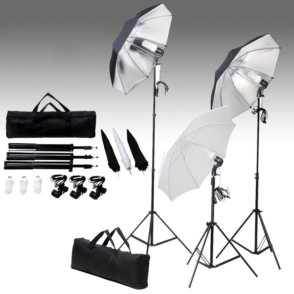 Kit studio foto cu fundal și set de iluminare