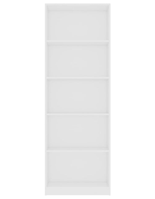Încărcați imaginea în vizualizatorul Galerie, Bibliotecă cu 5 rafturi, alb, 60x24x175 cm, PAL
