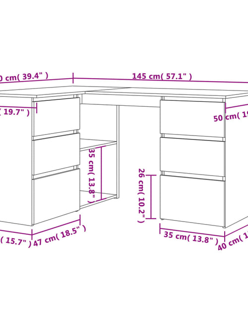 Încărcați imaginea în vizualizatorul Galerie, Birou de colț, negru, 145x100x76 cm, lemn prelucrat
