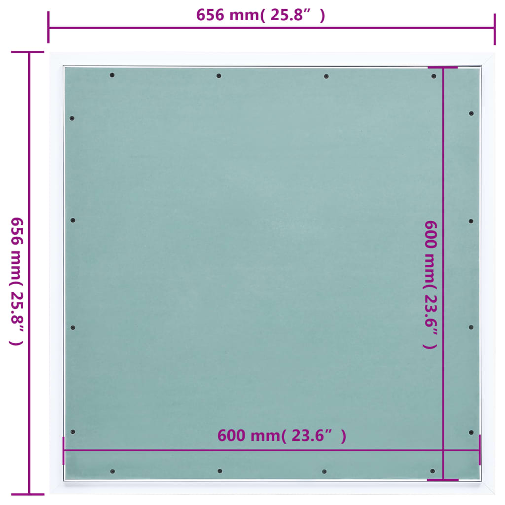 Trapă de acces din gips-carton, cadru de aluminiu, 600 x 600 mm