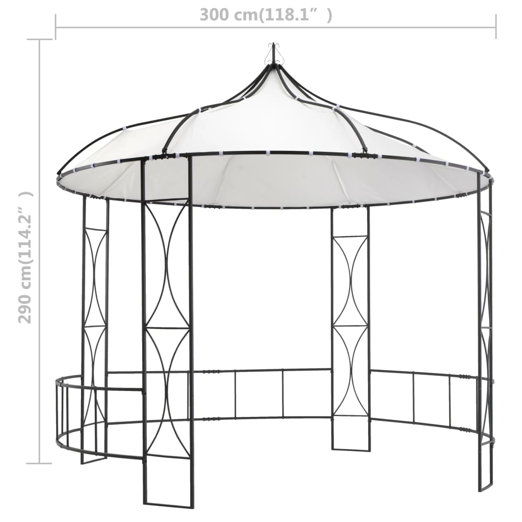 Pavilion, alb, 300 x 290 cm, rotund