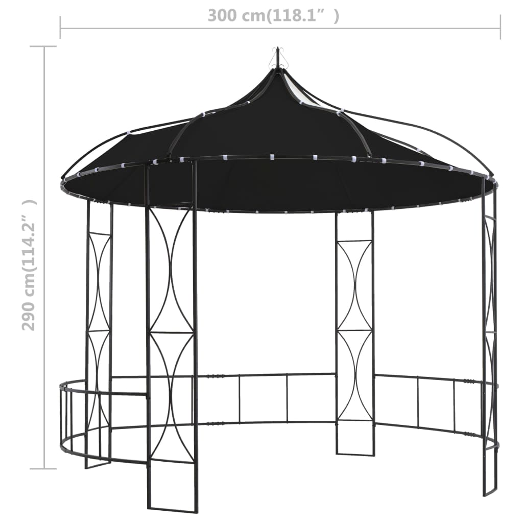 Pavilion, antracit, 300 x 290 cm, rotund