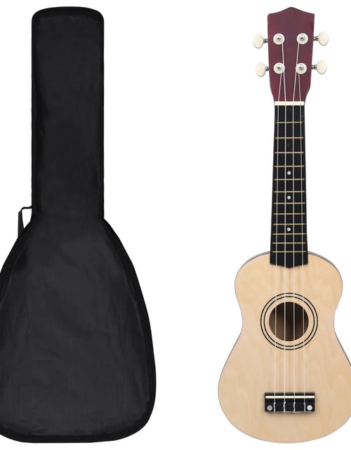 Încărcați imaginea în vizualizatorul Galerie, Set ukulele soprano, cu husă, pentru copii, natural, 21&quot;
