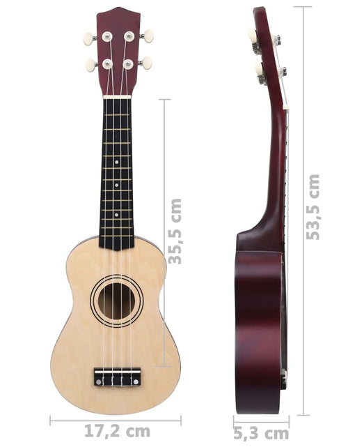 Încărcați imaginea în vizualizatorul Galerie, Set ukulele soprano, cu husă, pentru copii, natural, 21&quot;
