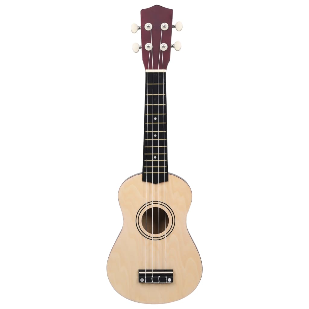 Set ukulele soprano, cu husă, pentru copii, natural, 21"