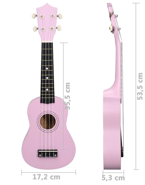 Încărcați imaginea în vizualizatorul Galerie, Set ukulele soprano, cu husă, pentru copii, roz, 21&quot;
