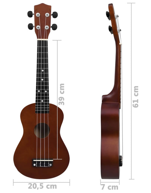 Încărcați imaginea în vizualizatorul Galerie, Set ukulele Soprano pentru copii, cu husă, natural, 23&quot;
