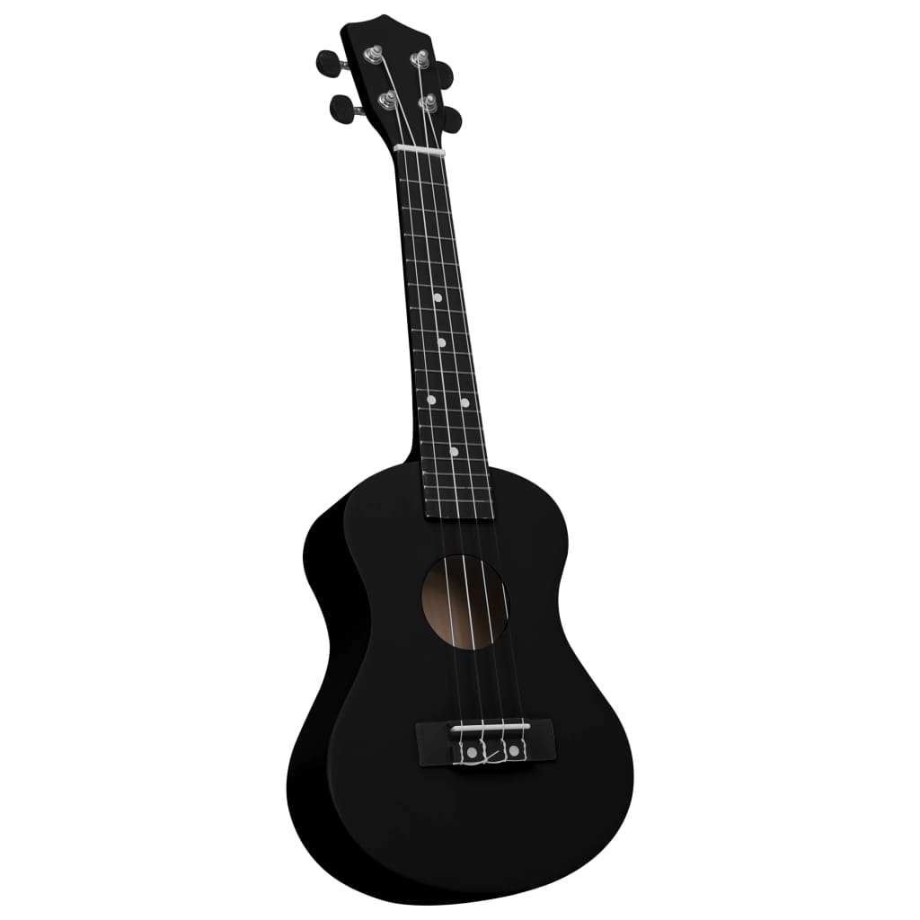 Set ukulele Soprano pentru copii, cu husă, negru, 23"