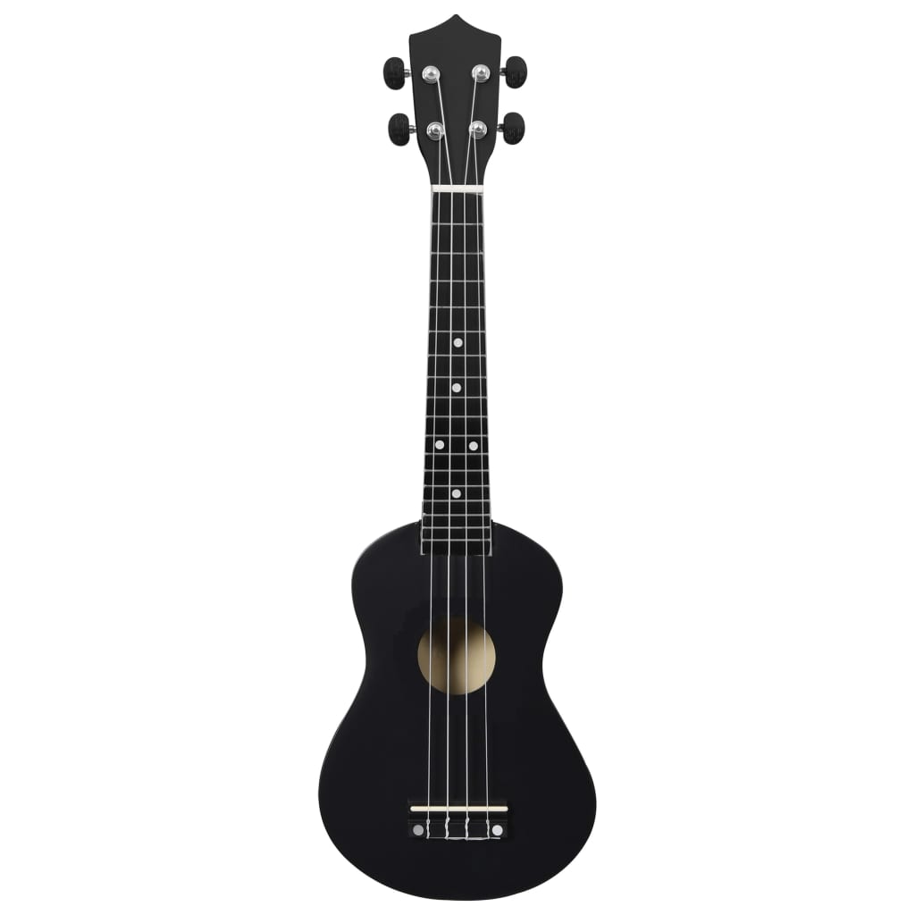 Set ukulele Soprano pentru copii, cu husă, negru, 23"