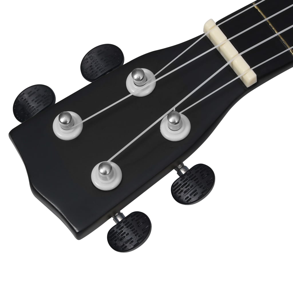 Set ukulele Soprano pentru copii, cu husă, negru, 23"