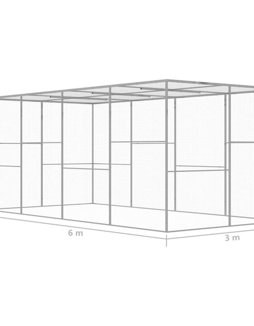 Încărcați imaginea în vizualizatorul Galerie, Cușcă pentru pisici, 6x3x2,5 m, oțel galvanizat
