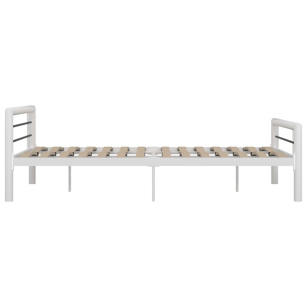Cadru de pat, alb și negru, 140 x 200 cm, metal