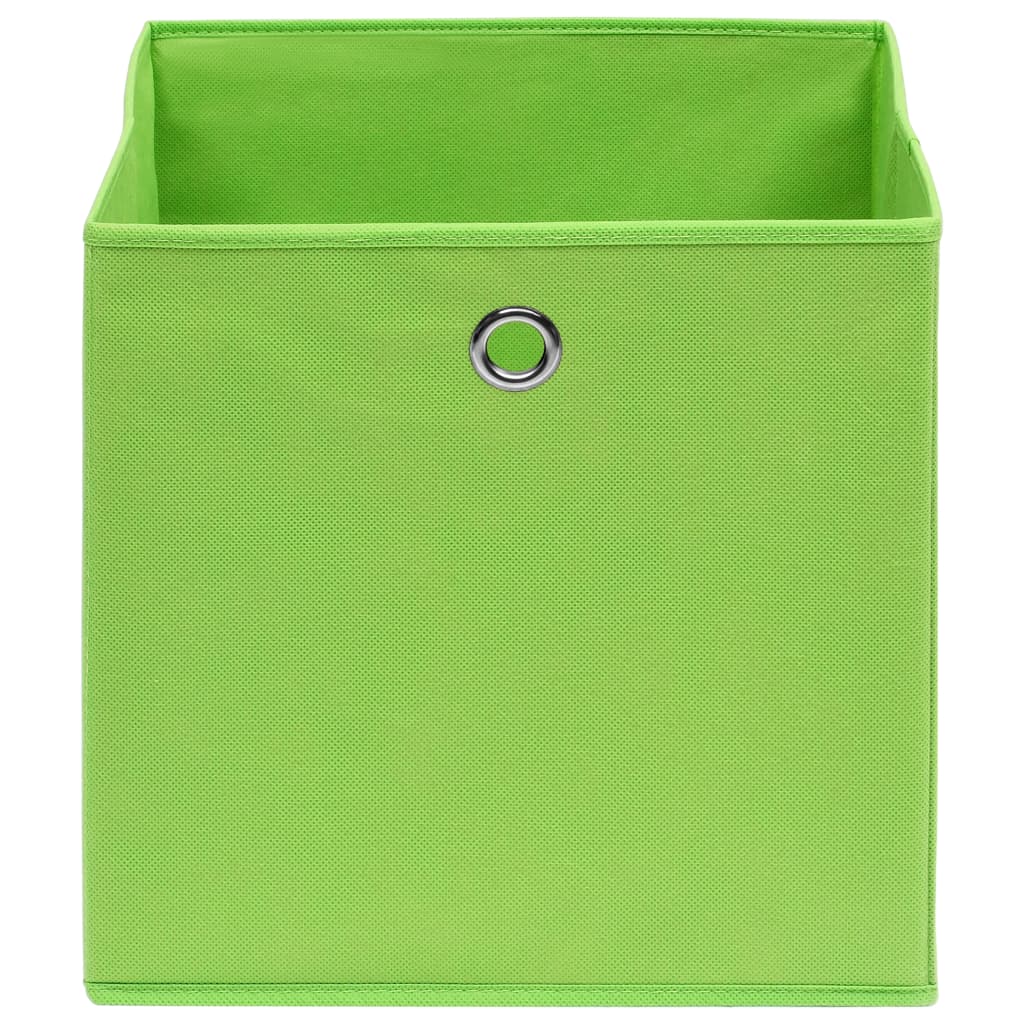 Cutii depozitare, 10 buc., verde, 32x32x32 cm, textil