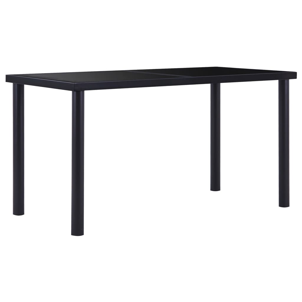 Set mobilier de bucătărie, 7 piese, negru, piele ecologică