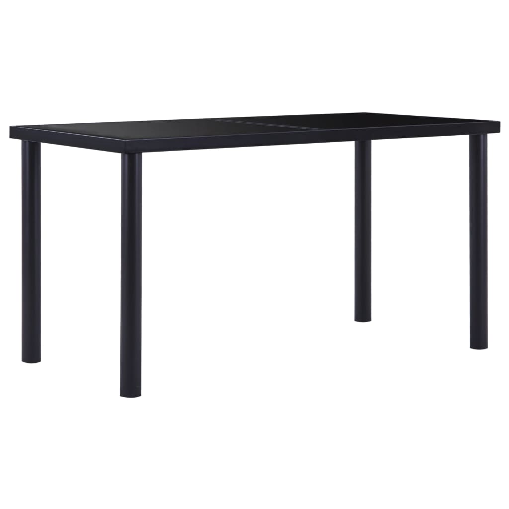 Set mobilier de bucătărie, 5 piese, negru, piele ecologică