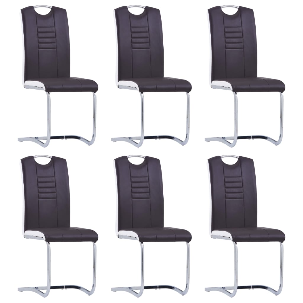 Set mobilier de bucătărie, 7 piese, maro, piele ecologică