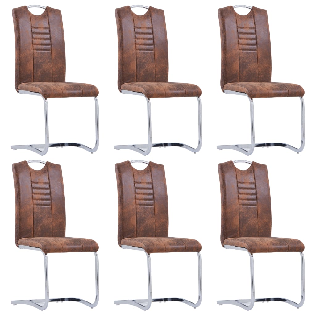 Set mobilier de bucătărie, 7 piese, maro, velur ecologic