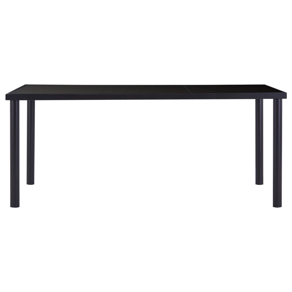 Set mobilier de bucătărie, 7 piese, negru, piele ecologică