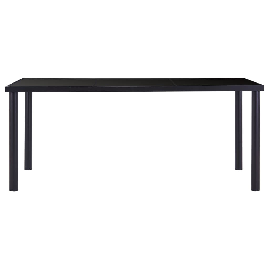 Set mobilier de bucătărie, 9 piese, negru, piele ecologică