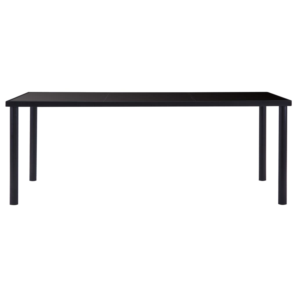 Set mobilier de bucătărie, 9 piese, negru, piele ecologică