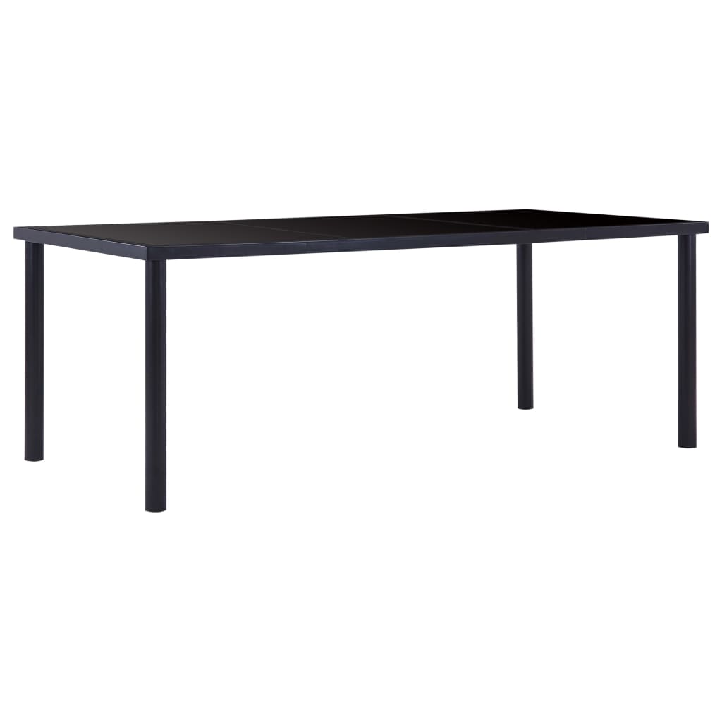 Set mobilier de bucătărie, 9 piese, negru, piele ecologică