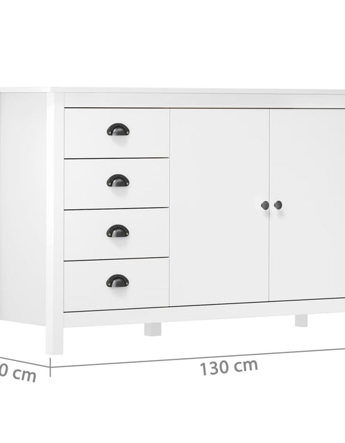 Загрузите изображение в средство просмотра галереи, Servantă Hill, alb, 130x40x80 cm, lemn masiv de pin
