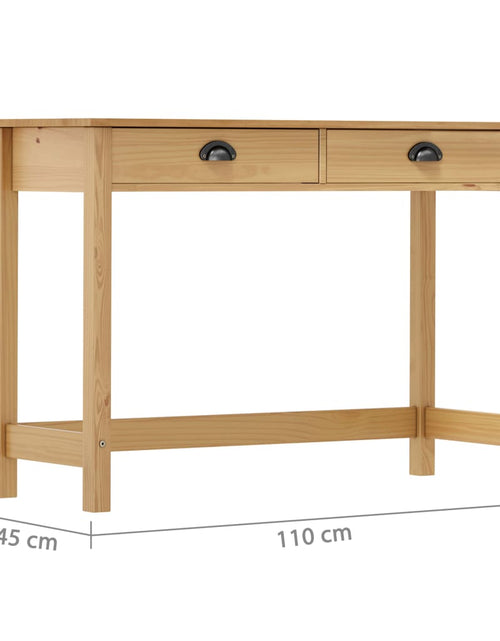 Загрузите изображение в средство просмотра галереи, Masă consolă Hill cu 2 sertare, 110x45x74 cm, lemn masiv pin - Lando
